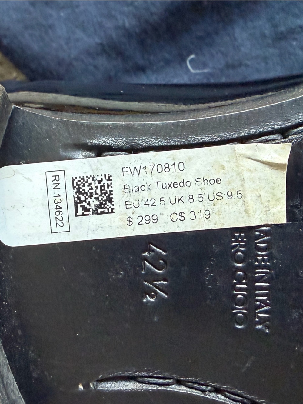 SUITSUPPLY Black Tuxedo Oxford Shoes Patent Leather Size 9.5 US / EU 42.5 - Picture 7 of 8